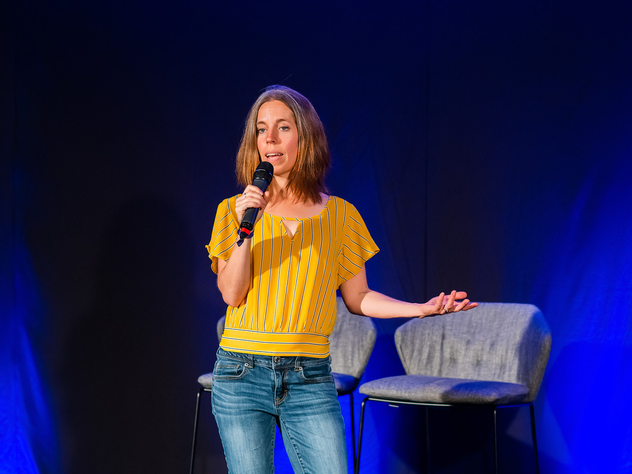Georgia speaking on stage